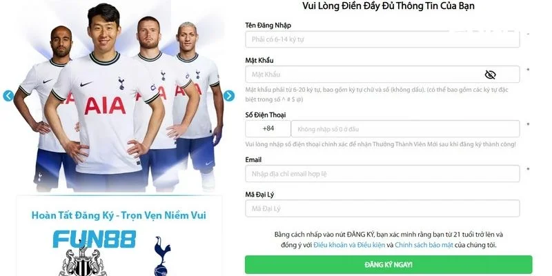 Fun88 Process- Link Trang Chủ Chính Thức Fun 88 Mới Nhất 2025 11 Người chơi có thể đăng ký ID cược tại nhà cái Fun88 rất dễ dàng.