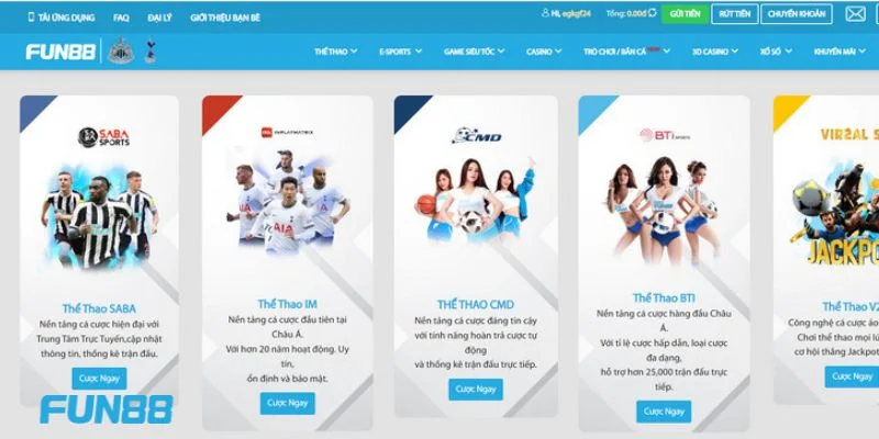 Fun88 Process- Link Trang Chủ Chính Thức Fun 88 Mới Nhất 2025 17 Cược thể thao tại nhà cái có rất nhiều lựa chọn.